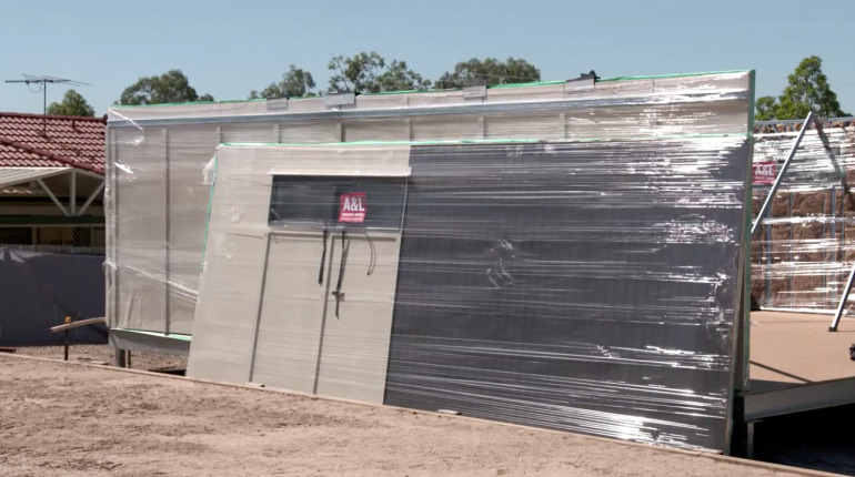 Arkistruct panels with A&L windows: ready for installation.